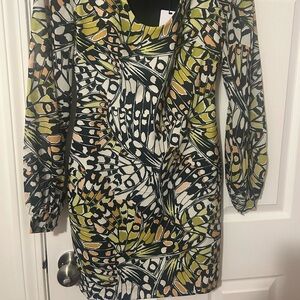 NEW One 33 Social Mini Dress Yellow Multi Size 2. $375 Retail.